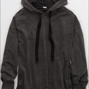 Aerie Sunwashed Desert Hoodie Smoked Gray